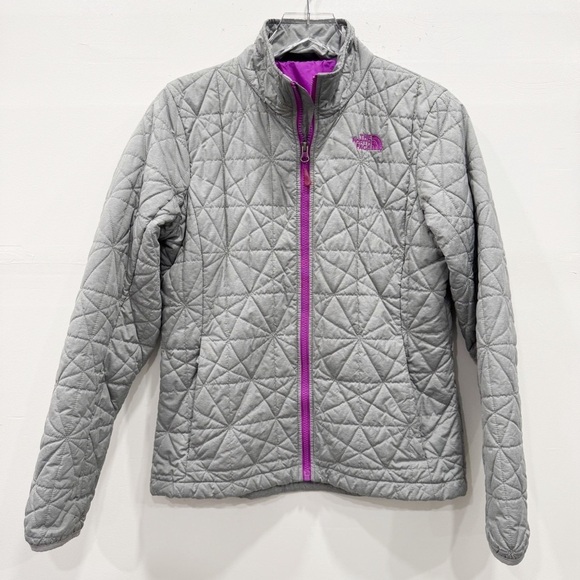 The North Face Tamburello Gray Quilted Lightweight Jacket Full Zip Medium - Picture 1 of 7